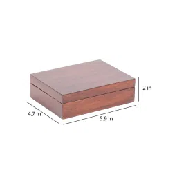 home4u Brown Wooden Paul Decorative Box image 3