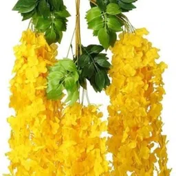 toyloom studio Artificial Wisteria Vine Fake Wisteria Hanging For Indoor & Outdoor Decoration Yellow Westeria Artificial Flower image 4