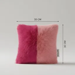 pickkart Microfibre Cushion Pack of 1 Solid Faux Fur Decorative Throw Pillow, 12x12 Inches Soft Plush, Modern Home Decor image 3