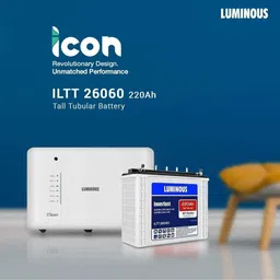 luminous ICON1600 Pure Sine Wave Inverter with ILTT26060 Tubular Inverter Battery image 2