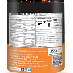 muscle elite fitness Pre Workout Supplement to Boost Your Energy For Men (Increased) Endurance Orange Energy Drink image 2