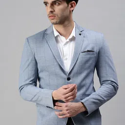 showoffff Men Checkered Single Breasted Casual Blazer-picture-44