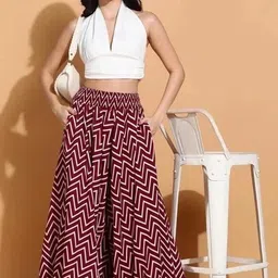 scube designs Women Flared Maroon Viscose Rayon Trousers-picture-15