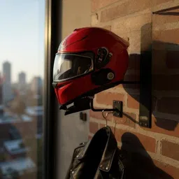 global designers Wall mountable helmet holder, Black Multipurpose jacket bag helmet hanger hook Helmet Mount image 3