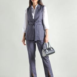 chkokko Women Single Breasted Solid Suit-picture-0