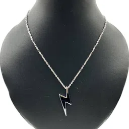 teeragaj Lightning Thunderbolt Shaped Pendant Silver Plated Silver Alloy, Stainless Steel Pendant Set-picture-24