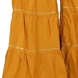 pinovo Women Relaxed Yellow Cotton Blend Trousers image 2