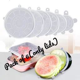 lyzendra SILICONE STRETCHABLE LID FOR CONTAINERS SET OF 6 with DIFFERENT SIZE(WHITE) 8.3 inch, 6.5 inch, 5.7 inch, 4.5 inch, 3.8 inch, 2.6 inch Lid Set-picture-18