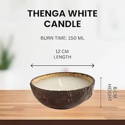 Natural Coconut Shell Soy Wax Candle (Glossy Bowl) (Rose, 6W x 7H, Pack of 1) Candle-image-95