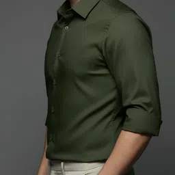 voroxy Men Regular Fit Solid Spread Collar Casual Shirt image 4