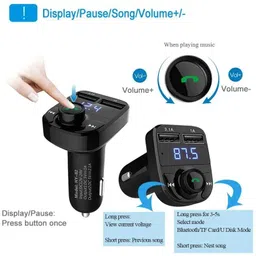 elc v5.0 Car Bluetooth Device with USB Cable, 3.5mm Connector, Audio Receiver, FM Player, Car Charger image 2