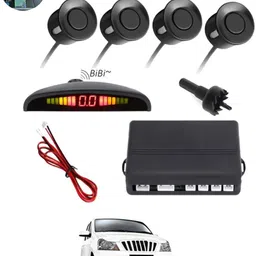 Black Reverse 4Pcs Parking Sensor With Led Display/Buzzer For Car-325 Universal Black Increased Safety 4pcs Sensor For Vehicle-325 Parking Sensor-image-36