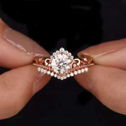 Zarkan 925 Hallmark 925 Silver Crown Rose Gold Ring Sterling Silver Cubic Zirconia Rhodium Plated Ring image 3