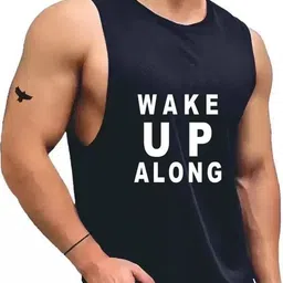 r rockin tees Pack of 2 Polyester Printed Gym Sandow/Vest for Unisex Men Vest image 3