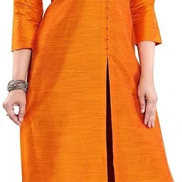 tattvaloom Women Solid Art Silk Straight Kurta image 3