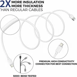 MGULTRA USB Type C Cable 1 m 18W/27W FAST AND QUICK CHARGING CABLE| Compatible with A52/A53/A54 ,GALAXY F31/F41/F62/F22 image 2