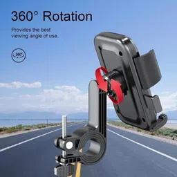 hanumanik Bike Mobile Holder | Rearview Mirror Mount | Anti-Shake | 360� Rotation Bike Mobile Holder image 4