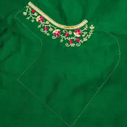 vivida enterprise Unstitched Art Silk Blouse Material Embroidered image 4