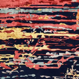 qaaleen Multicolor Abstract Wool And Viscose 8 ft x 10 ft Hand Tufted Carpet image 3