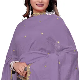 sekmany Silk Blend Embroidered Purple Women Dupatta-picture-24