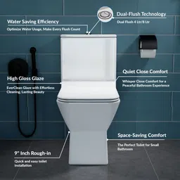 plantex Ceramic Rimless Western Toilet/Water Closet/Commode With Seat-S Trap Outlet (APS-748) Western Commode image 3