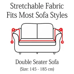 cortina Blue Abstract Polyester 73 x 57 Inches 2 Seater Sofa Cover image 5