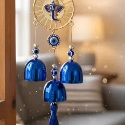 appe Evil Eye Hand Shaped Metal Hanging with Bells Home Door & Car Protection Decor Glass Windchime image 5