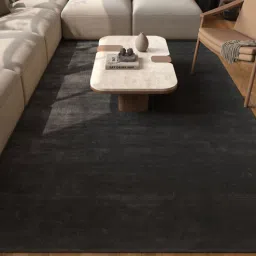 Blue Abstract Viscose 4 ft X 6 ft Hand Tufted Rectangle Carpet-image-85