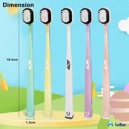 funblast Tooth Brush Set - Tooth Brush Combo Pack of 5 for Kids & Adults, Super Soft Bris Ultra Soft Toothbrush image 2