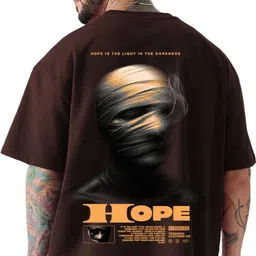 hadar Men Graphic Print Round Neck Cotton Blend Brown T-Shirt-picture-27