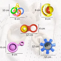toddlers buddy Baby Rattle Set – 5 Pieces | Colorful, BPA-Free, Non-Toxic Toys for Newborns Rattle image 2