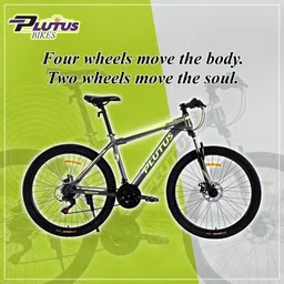 plutus Durango MTB Cycle Age-12+ with Dual Disc Brake, Multi Speed (Grey-Yellow) 27.5 T (inch) Mountain Cycle image 3