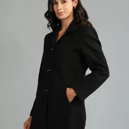 honnete 100 % Polyester Solid Coat For Women image 3