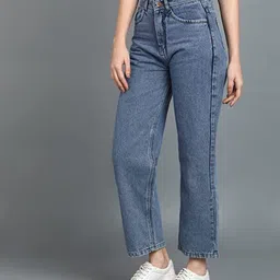 vbeauti Women Boyfriend Mid Rise Light Blue Jeans-picture-11