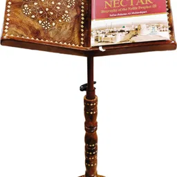 The Rihaal Atelier Sheesham Wooden Brass Stand Wooden Brown Book Rest image 5