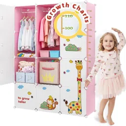 luhi 12-Door 12-Shelf Plastic almirah for kids, almirah of clothes ,cupboard PC Collapsible Wardrobe image 3