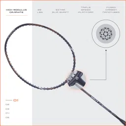 apacs Finapi 232 Grey Unstrung Badminton Racquet image 3