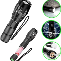 cicasto Led Zoom Flashlight for Emergency Ride on Car Hiking/Fishing Running 5 hrs Torch Emergency Light image 1