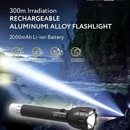 zeno volt Led Torch Light Long Range 1000 Meter 1 Km High Power With Back Light Heavy Duty Torch image 2