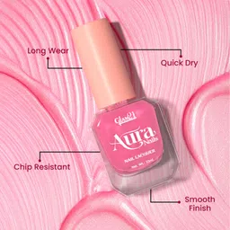 glam21 Aura Nails Nail Lacquer High-Shine Nail Enamel Chip-Free Formula Flamingo Flick image 2