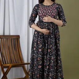murli kurti Printed Pure Cotton Stitched Flared/A-line Gown image 2