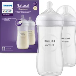 philips Natural Response Baby Bottle SCY906/02 |3m+ age | BPA free | Pack of 2 - 330 ml image 2