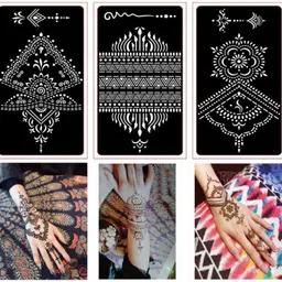 mehendiaura Mehandi AURA Stencil For Female hands bridal, Mehendi Design Sticker Stencil MEHENDI AURA - F46 Herbal, Natural Stencil-picture-20