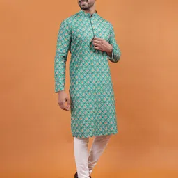 tabard Men Pure Cotton Kurta Pyjama Set image 3