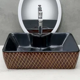 hisre Ceramic Table Top Vessel Sink Wash Basin Oval Shape Over Counter Wash Basin For Bathrooms & Living Room 19 X 14 X 5 Inch (RT604) Table Top Basin-picture-22