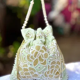 craftwell Women Green Potli-picture-13