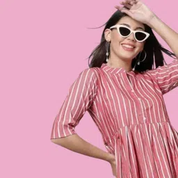 kfashionbh Women A-line Pink Maxi/Full Length Dress image 3