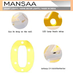 mansaa LED Marquee Letter Lights Sign, Alphabet LED Lights for Home Party Wedding Decoration - O Table Lamp image 3