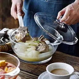 dsrpc Glass Serving Bowl Borosilicate Round Glass Bowl for Kitchen & Dinning Serving Bowl (1000 ml each) image 4