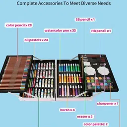 mgs Unicorn Art Drawing and Painting Set with Aluminum Box for Kids (145Piece) image 4